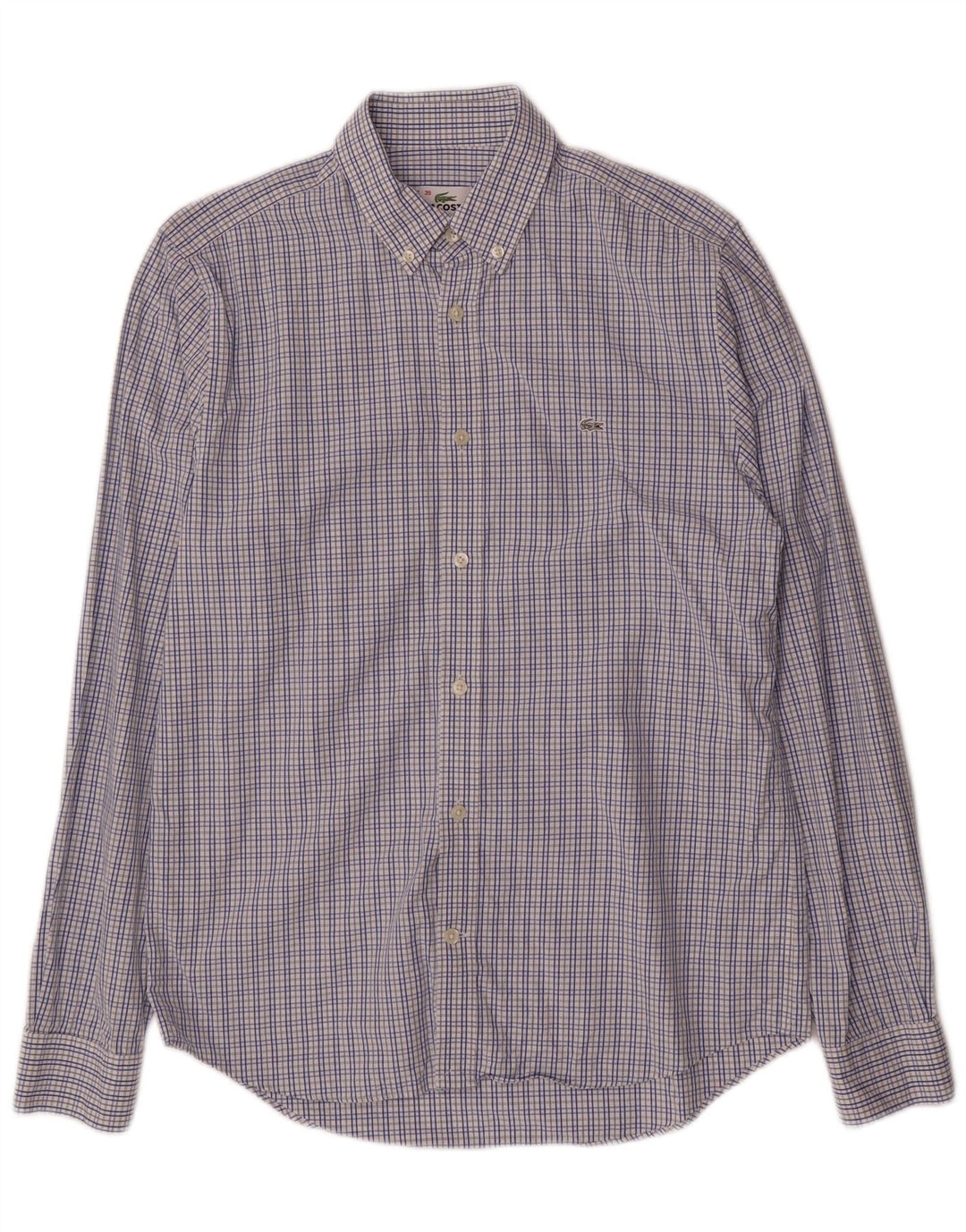 Camicia Lacoste da uomo vestibilità regolare taglia 39 cotone a quadri blu medio
