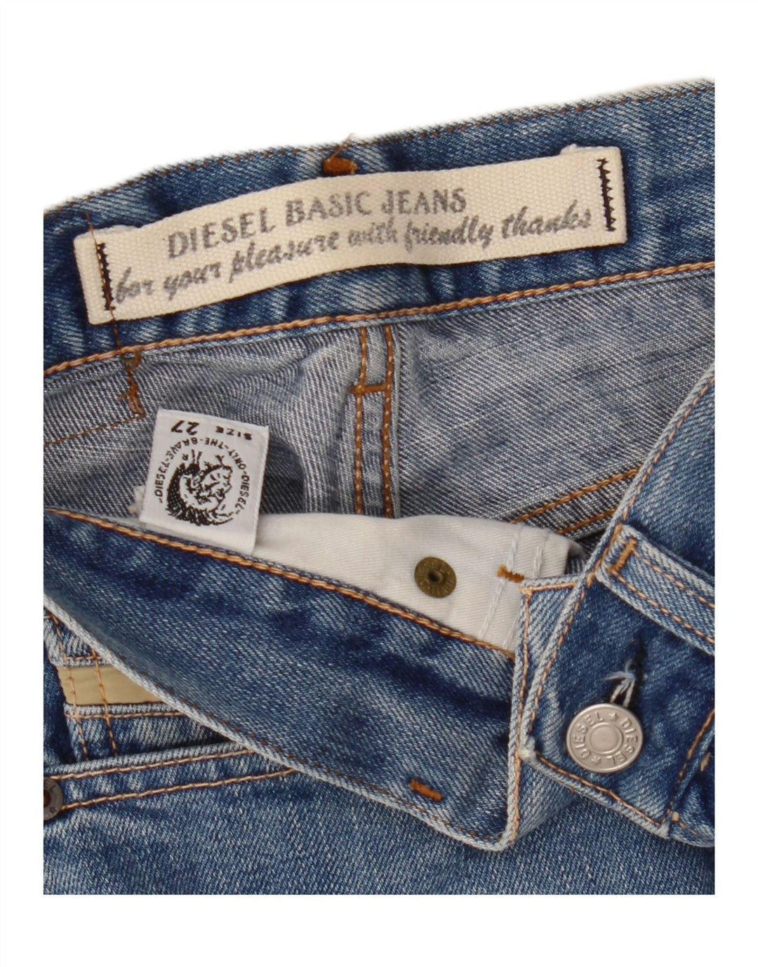 Jeans dritti da donna Diesel W27 L30 Blu
