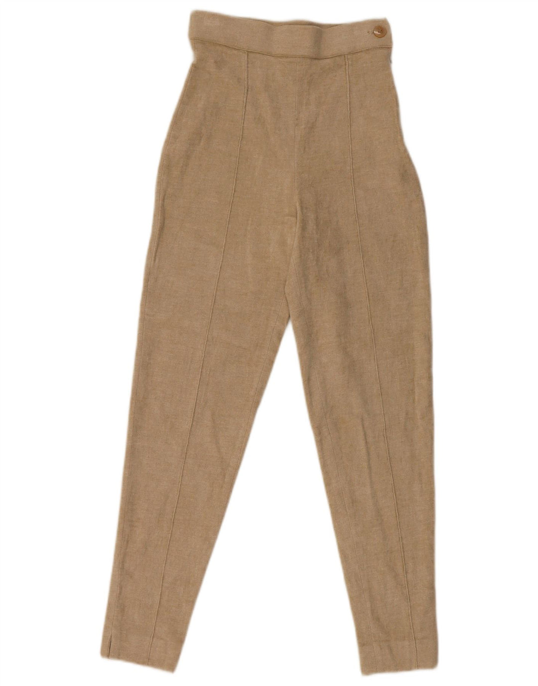 MONNALISA Pantaloni da Abito a Vita Alta da Donna IT 41 Medio W24 L26 Beige