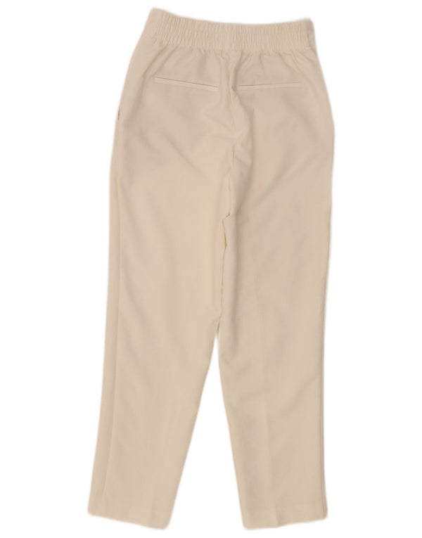Pantaloni chino affusolati a vita alta da donna Zara XS W24 L27 poliestere bianco