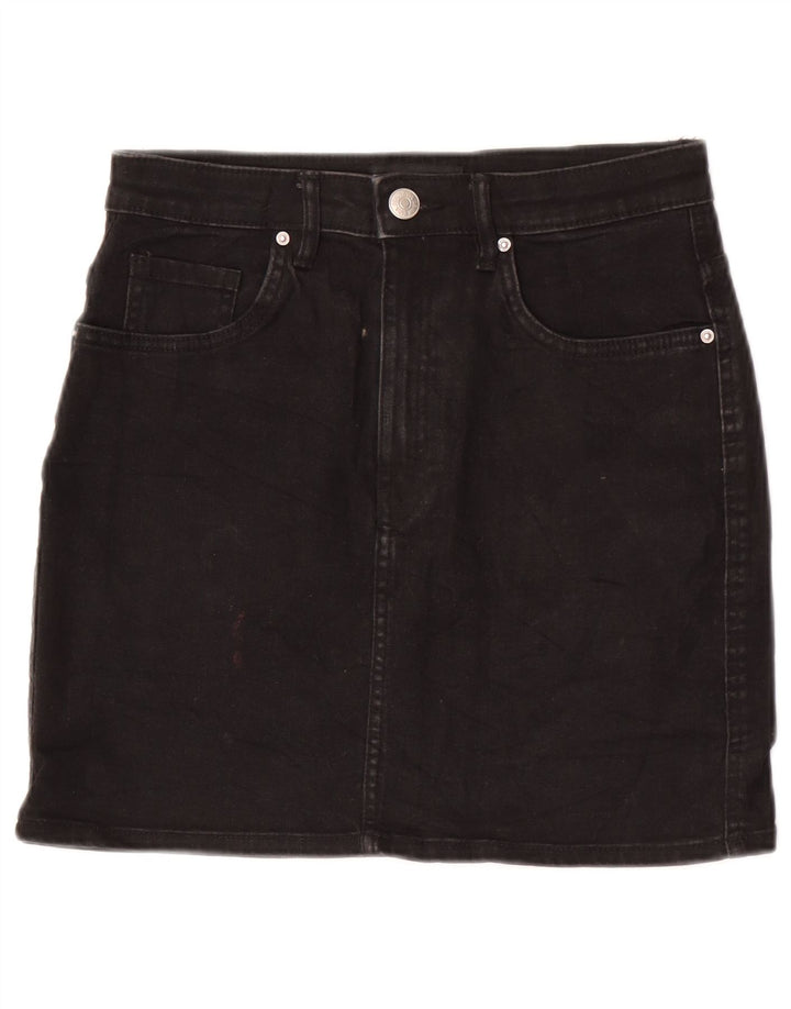 Mini gonna di jeans Zara da donna media W28 nera