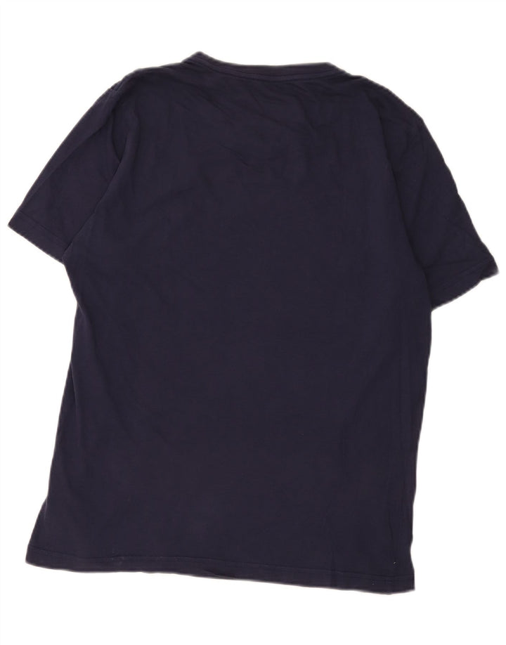 T-shirt grafica da uomo PUMA Top Small in cotone blu navy