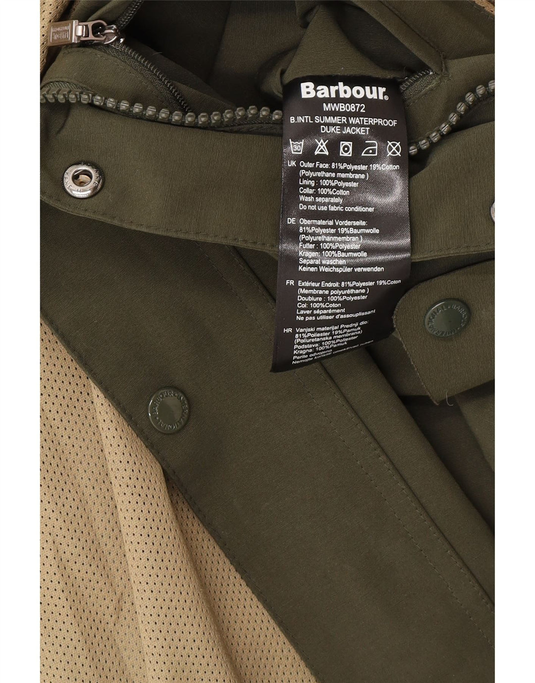 Giacca da uomo Barbour Utility UK 38 Poliestere kaki medio