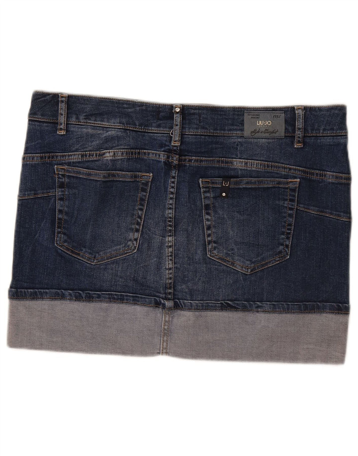 Gonna in denim da donna Liu Jo W32 Large in cotone blu navy