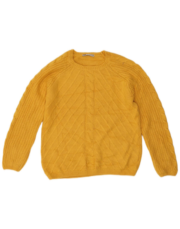 Maglione maglione con scollo a barca da donna Zara UK 10 piccolo giallo