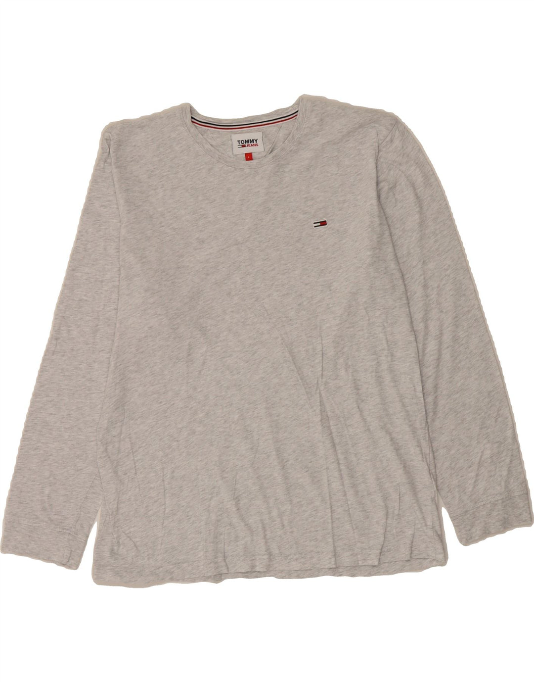 TOMMY HILFIGER Mens Top Long Sleeve Large Grey Flecked Cotton Vintage Tommy Hilfiger and Second-Hand Tommy Hilfiger from Messina Hembry 