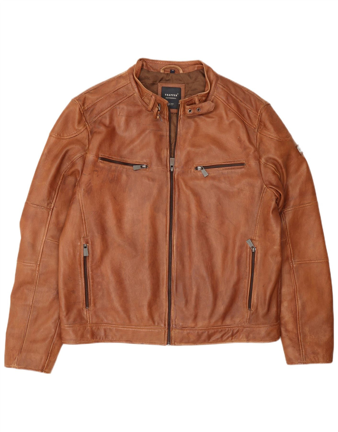 Giacca in pelle da uomo Trapper IT 56 3XL Pelle marrone