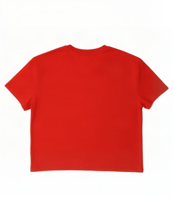 T-shirt grafica da donna Tommy Hilfiger Top UK 14 cotone rosso medio