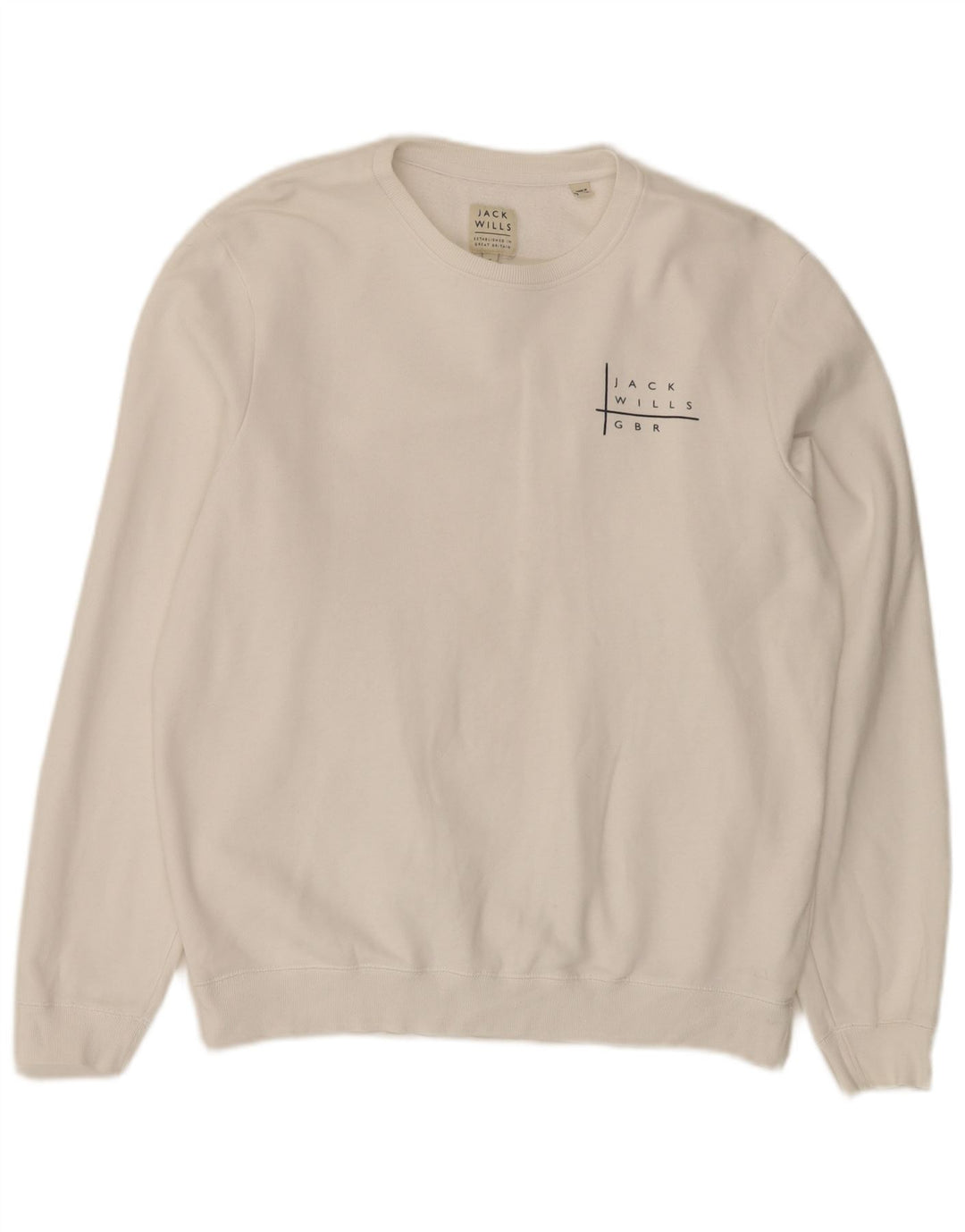 Felpa da uomo Jack Wills Jumper XL in cotone bianco