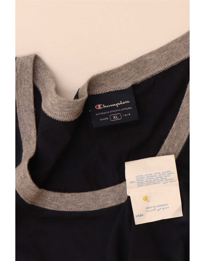 Canotta grafica da uomo Champion XL in cotone blu navy