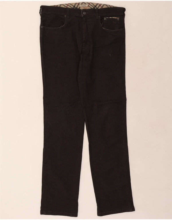 Pantaloni casual slim da uomo Burberry W36 L35 cotone nero