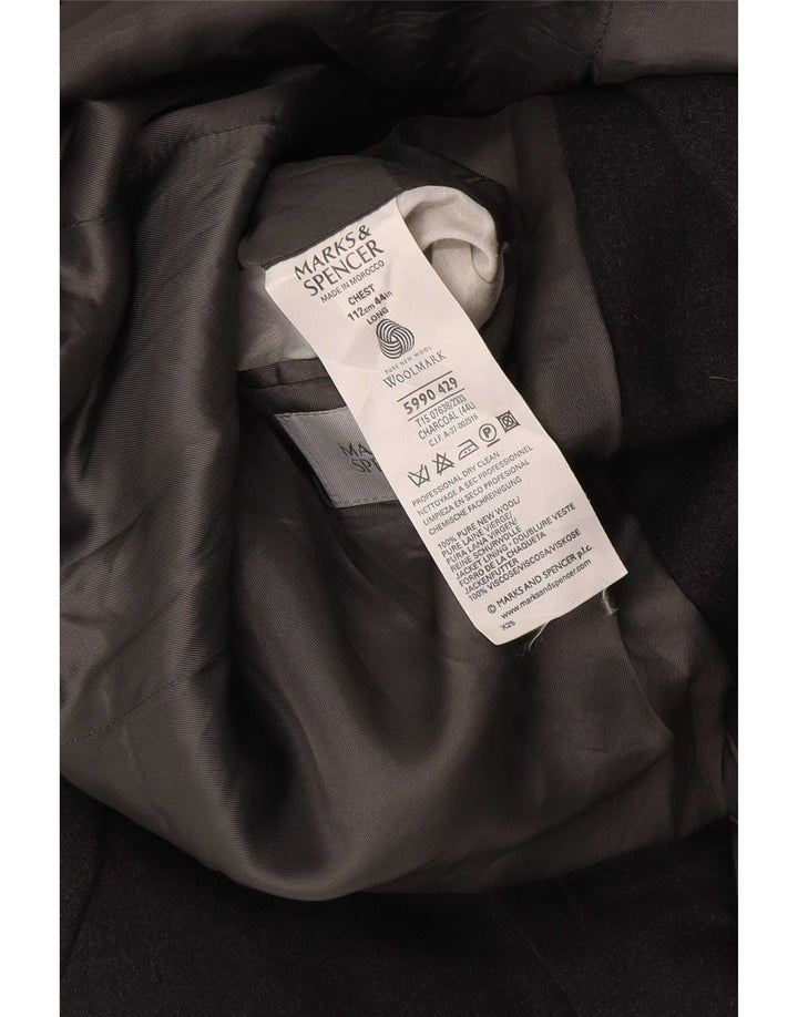 Giacca blazer a 2 bottoni da uomo Marks & Spencer UK 44 XL grigio lana vergine