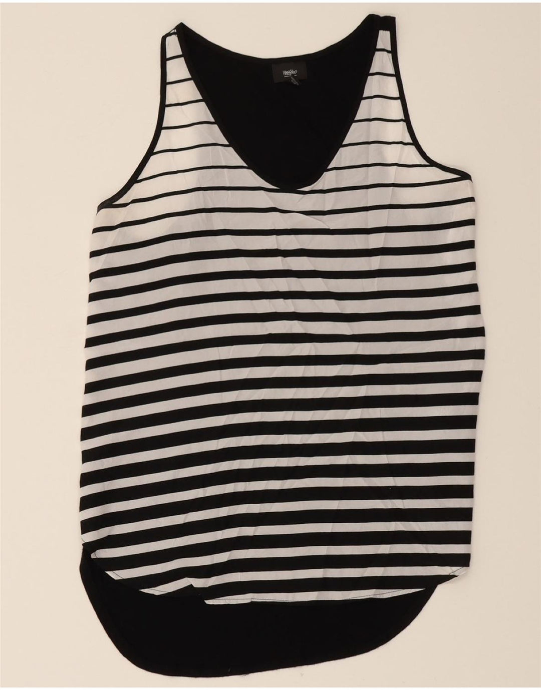 MOSSIMO Womens Sleeveless Blouse Top UK 14 Large Black Striped Polyester Vintage Mossimo and Second-Hand Mossimo from Messina Hembry 