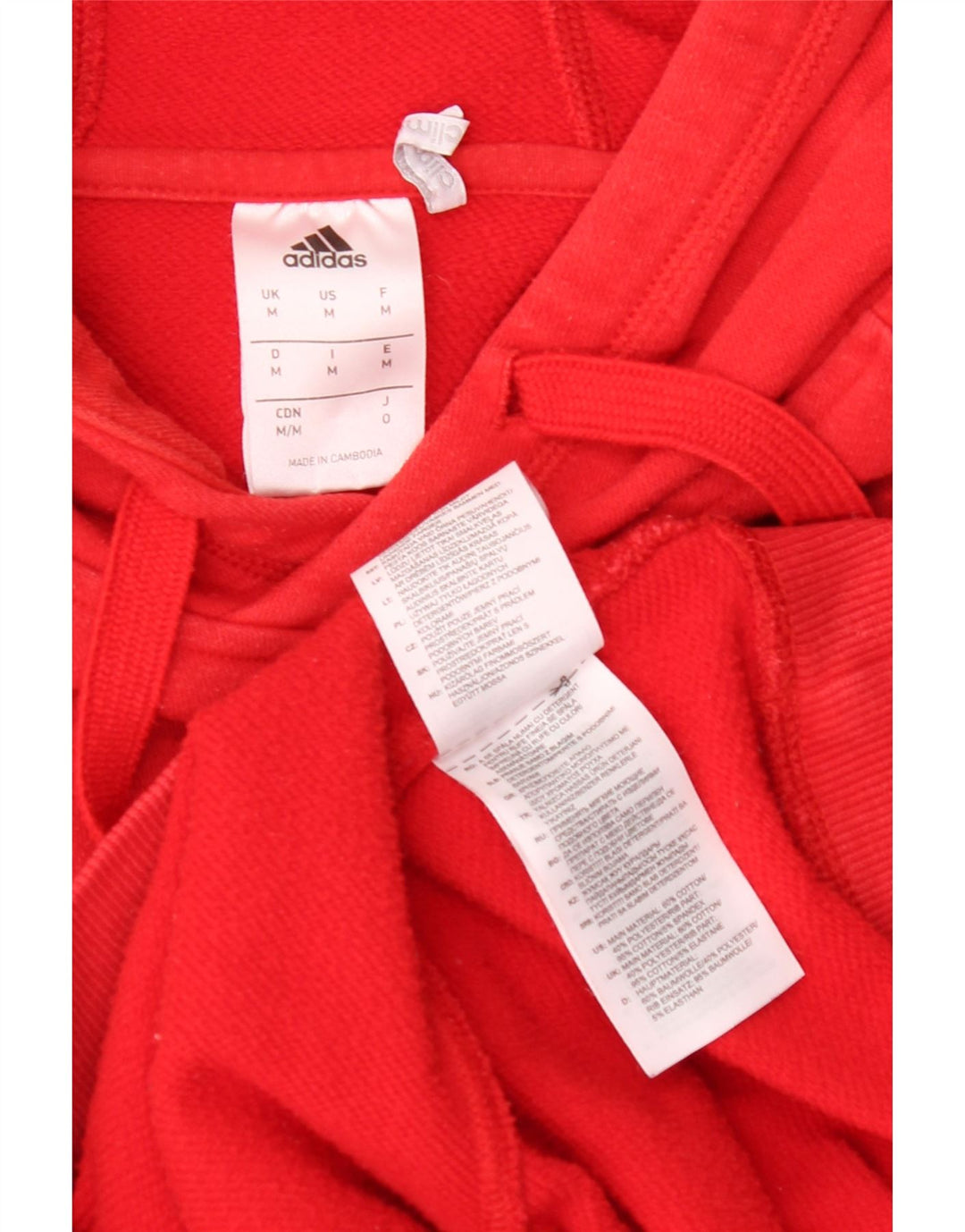 ADIDAS Mens Hoodie Jumper Medium Red Cotton Vintage Adidas and Second-Hand Adidas from Messina Hembry 