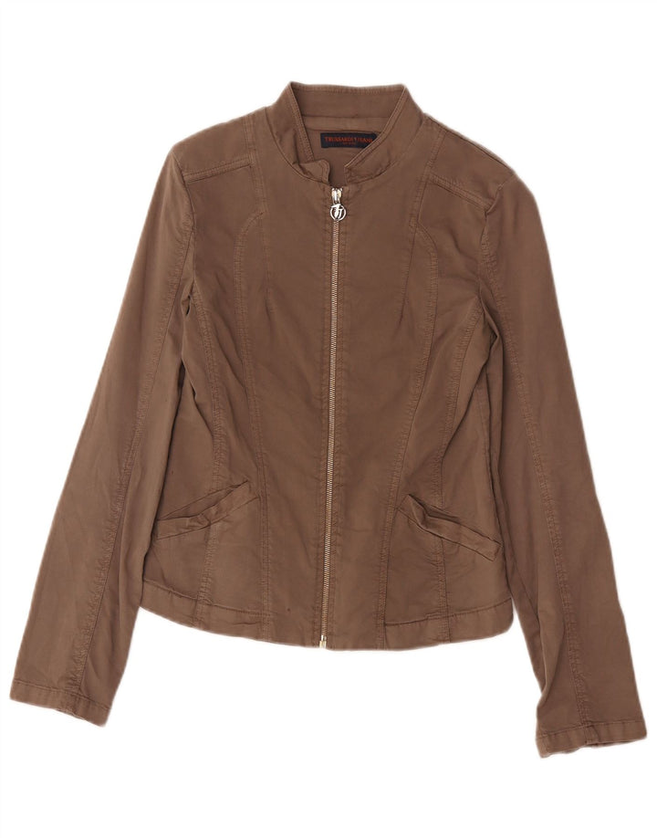 Giubbotto Bomber Donna Trussardi Jeans UK 8 Small Beige