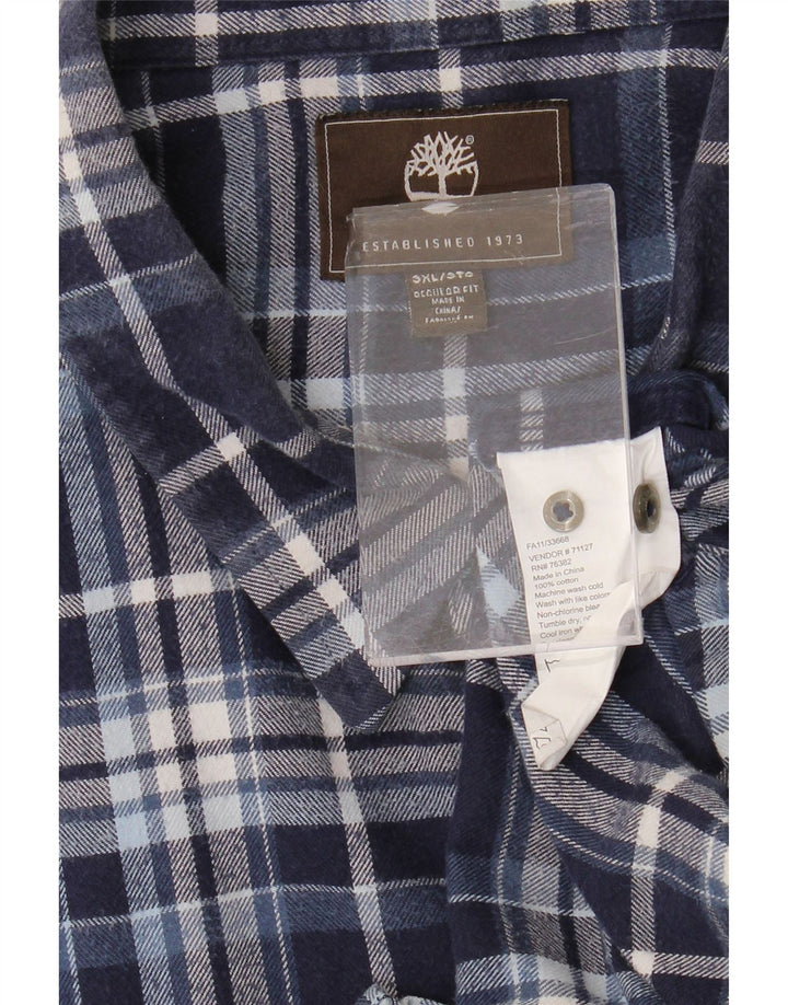 TIMBERLAND Camicia da uomo in flanella vestibilità regolare 3XL Cotone a quadri blu navy