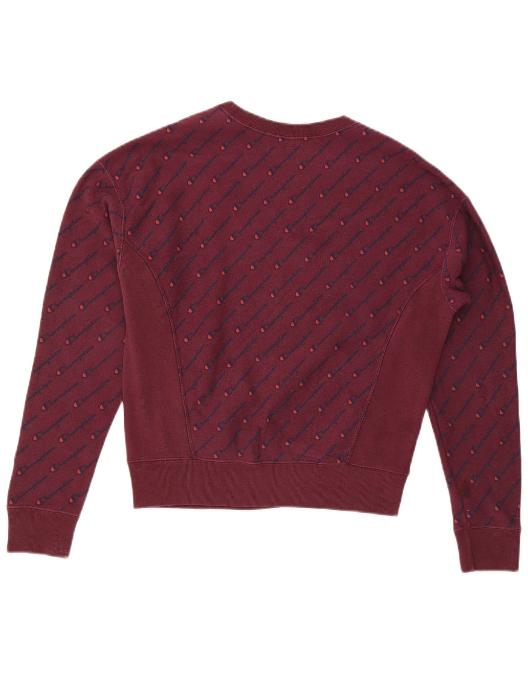 Felpa oversize con grafica da donna Champion, maglione UK 10 piccolo bordeaux