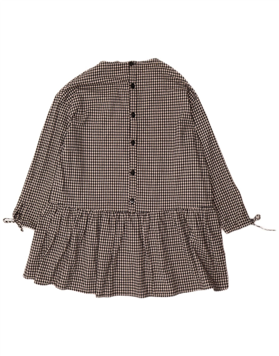 Abito basic oversize da donna Zara con maniche a 3/4 UK 10 piccolo a quadretti neri