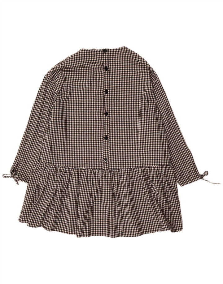 Abito basic oversize da donna Zara con maniche a 3/4 UK 10 piccolo a quadretti neri
