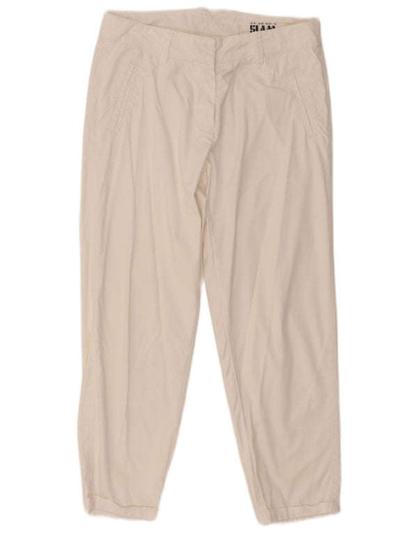 Pantaloni cropped slim da donna Slam IT 38 Small W28 L25 Cotone bianco