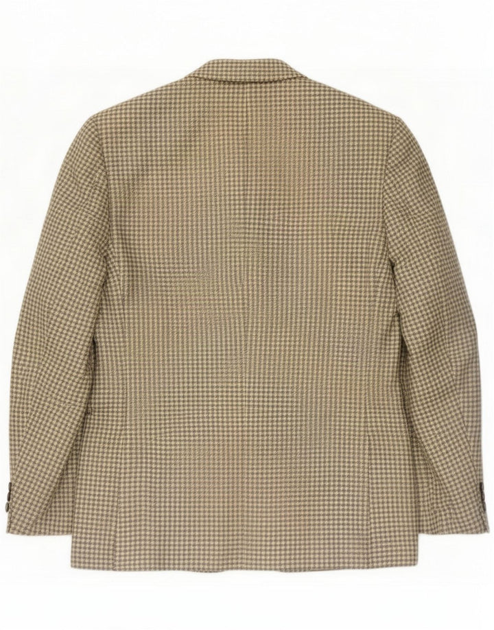 Stefanel Giacca blazer da uomo a 3 bottoni IT 46 Lana a quadri grigio piccolo