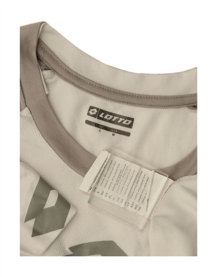 T-shirt grafica da uomo LOTTO Top in poliestere color block bianco medio