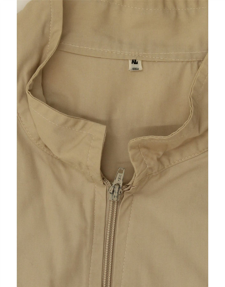 VINTAGE Mens Bomber Jacket UK 42 XL Beige Cotton Vintage Vintage and Second-Hand Vintage from Messina Hembry 