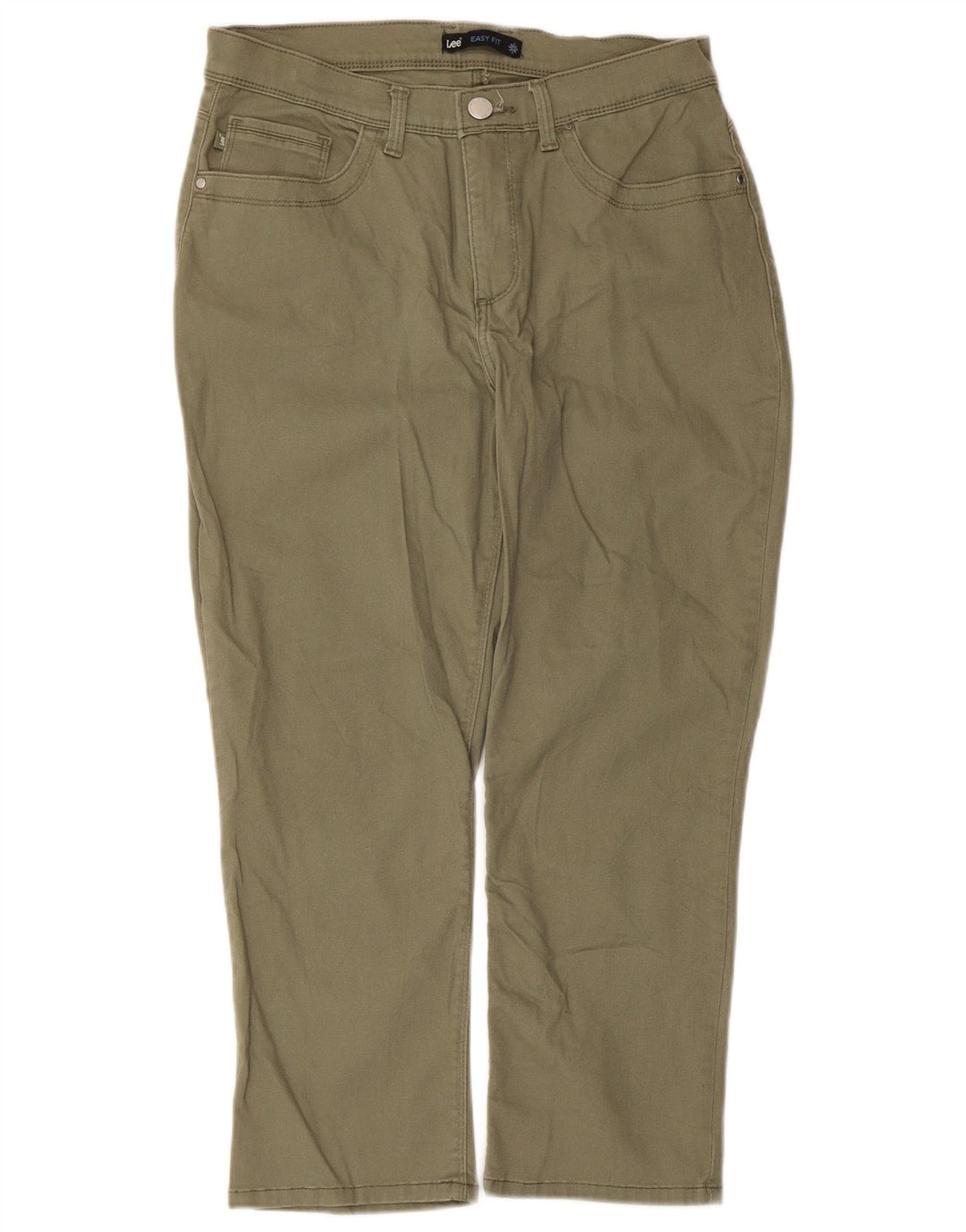 Pantaloni Capri Easy Fit da donna Lee US 8 Medium W30 L22 Cotone kaki