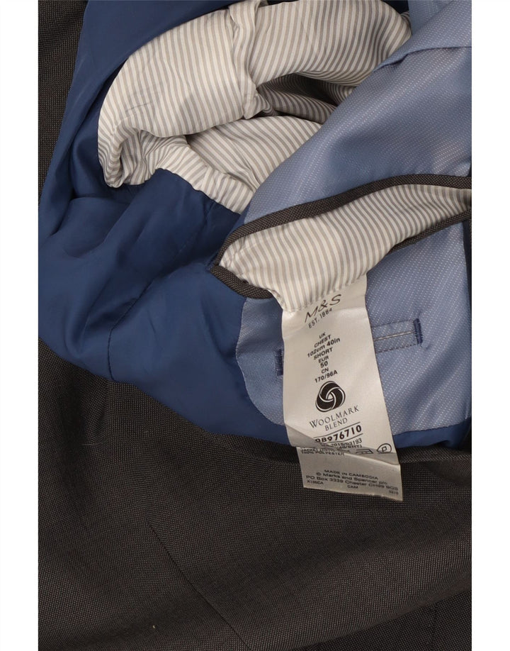 Giacca blazer a 2 bottoni da uomo Marks & Spencer UK 40 lana grigio medio