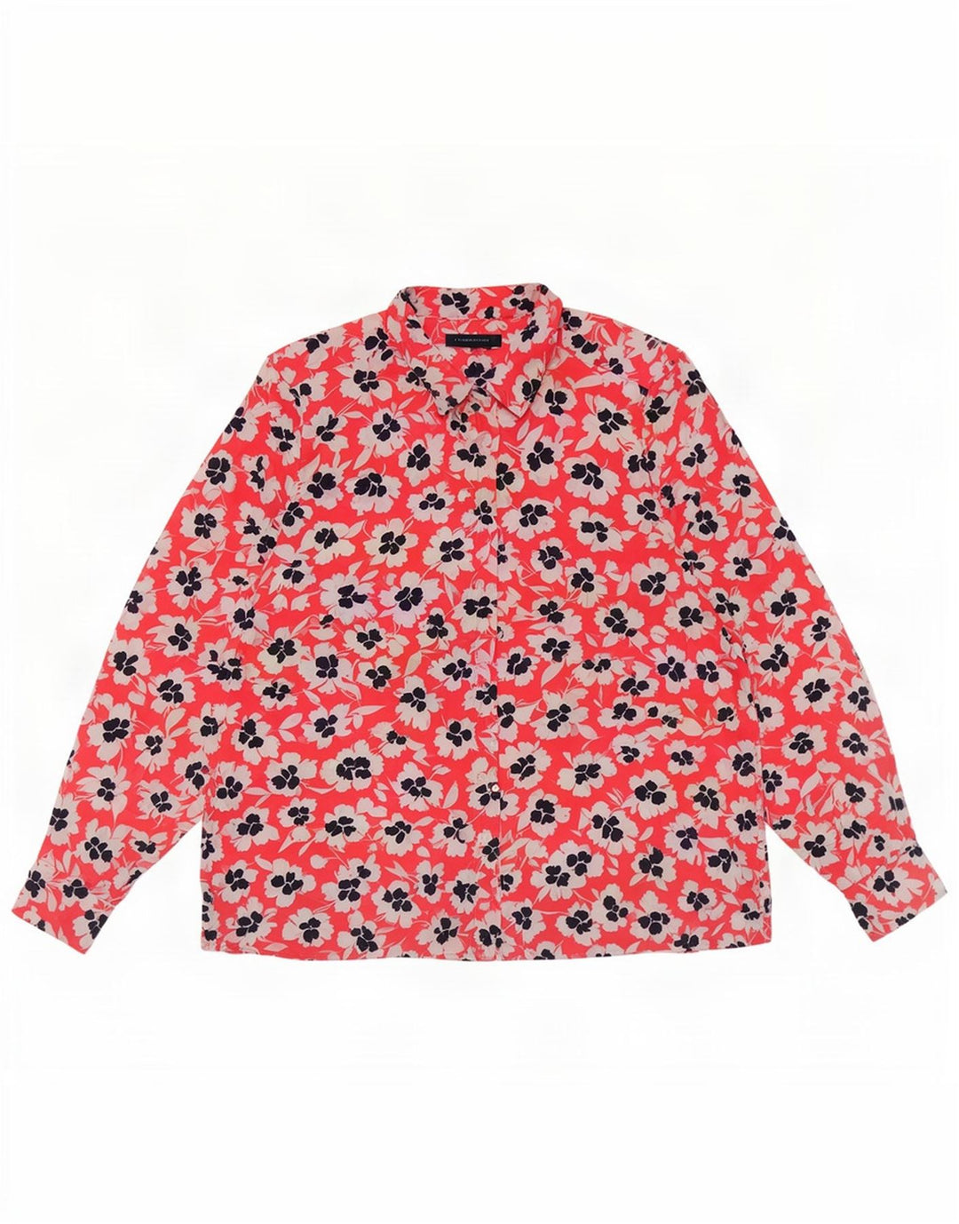 Camicetta camicia oversize da donna Marks & Spencer UK 18 XL Poliestere floreale rosso