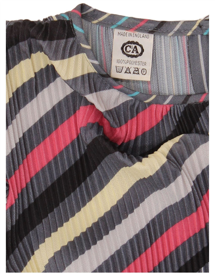 C & A Womens Long Sleeve Maxi Dress UK 14 Medium Multicoloured Striped