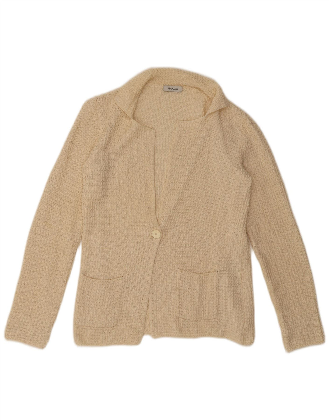 Maglione cardigan da donna Max & Co. UK 10 piccolo lino beige