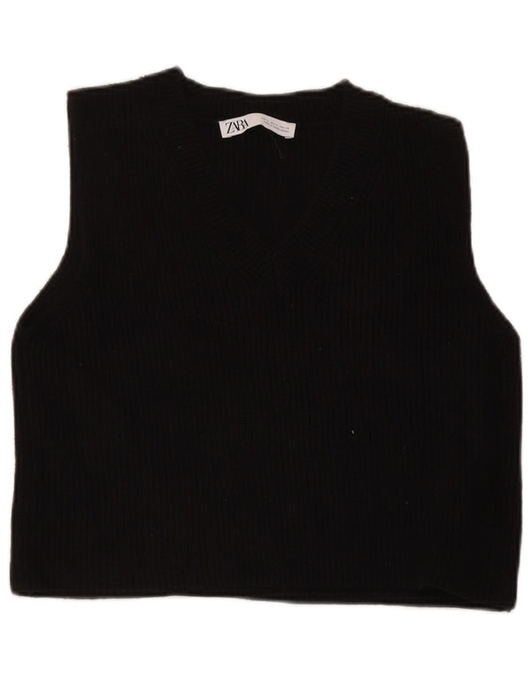 Canotta corta da donna Zara UK 10 piccola nera