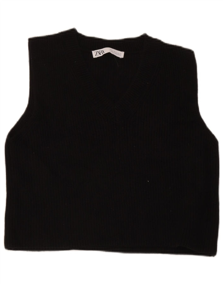 Canotta corta da donna Zara UK 10 piccola nera