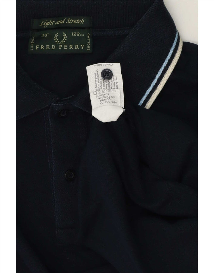 Polo da uomo Fred Perry grande in cotone blu navy