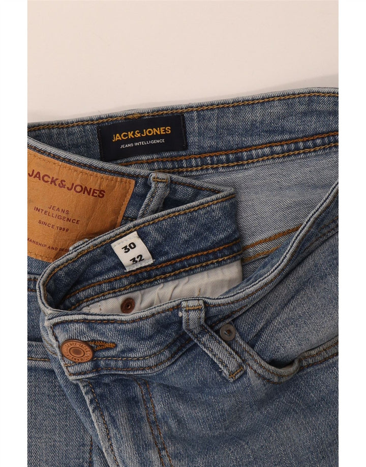 Jack & Jones Jeans skinny effetto consumato Liam da uomo W30 L32 Blu