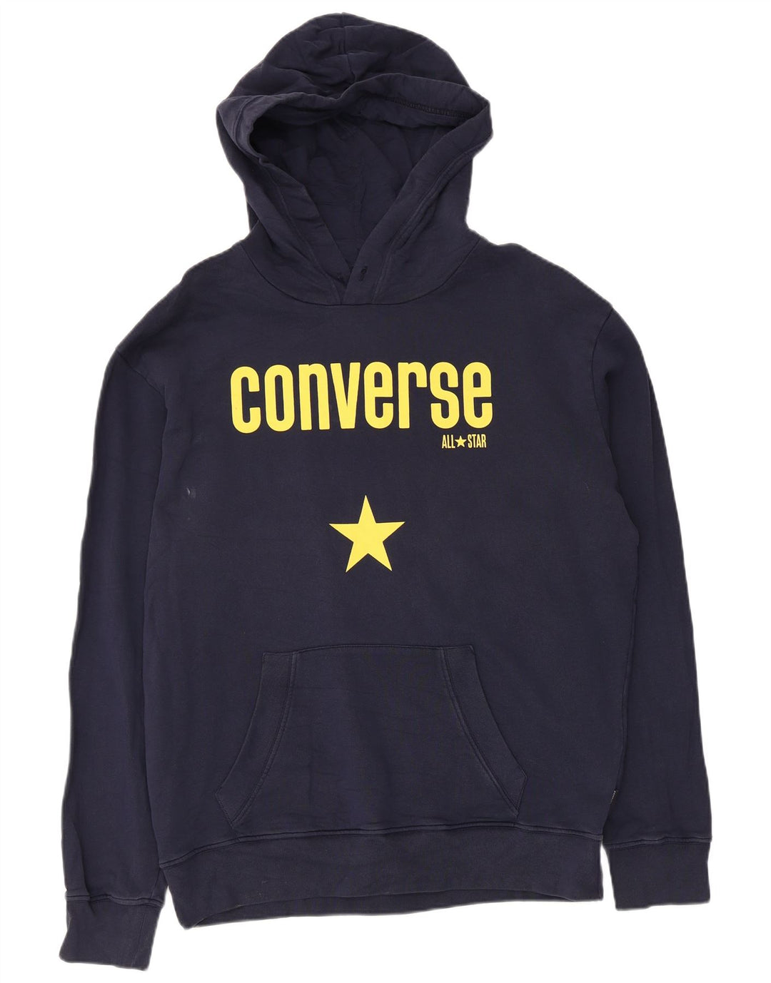 Maglione con cappuccio grafico da uomo Converse grande in cotone blu navy