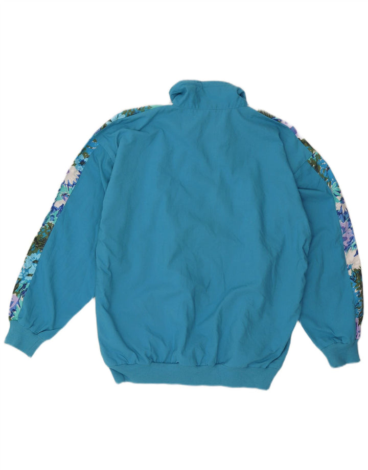 Tuta intera da donna VINTAGE UK 14/16 Grande poliestere floreale blu