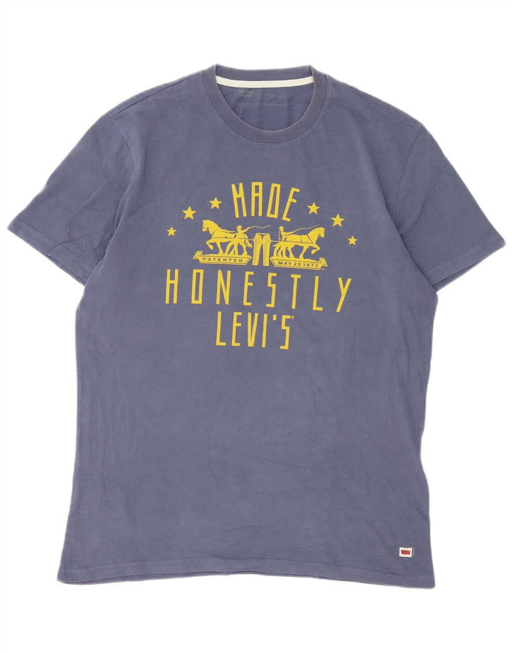 T-shirt grafica da uomo Levi's Top grande in cotone blu