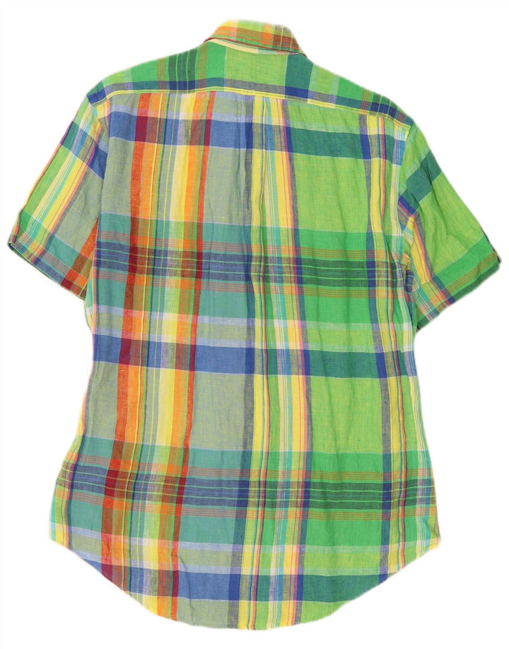 Camicia a maniche corte da uomo Ralph Lauren Lino scozzese medio multicolore