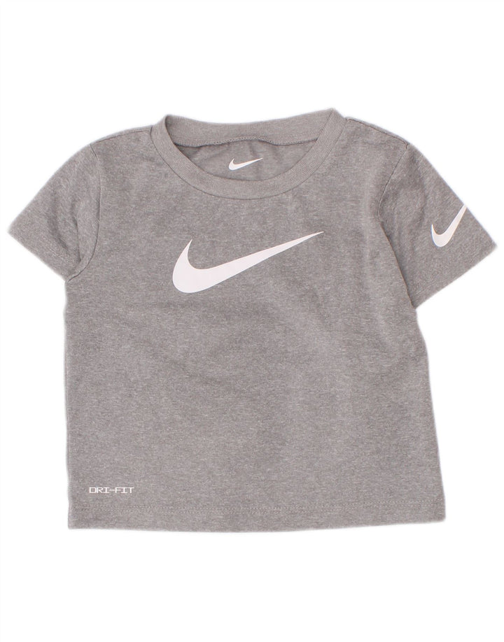 Maglietta Nike Dri Fit Graphic per neonati e bambini 9-12 mesi in poliestere grigio
