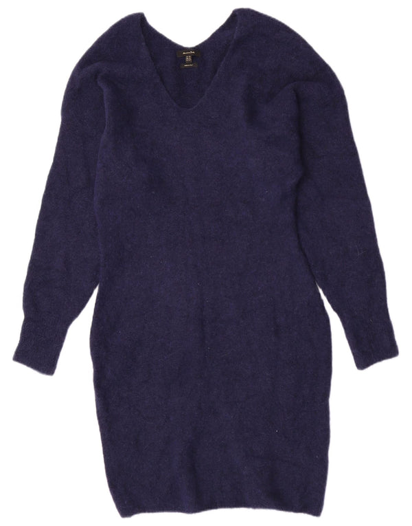 Massimo Dutti Abito maglione a maniche lunghe da donna UK 6 XS Blu navy in poliammide