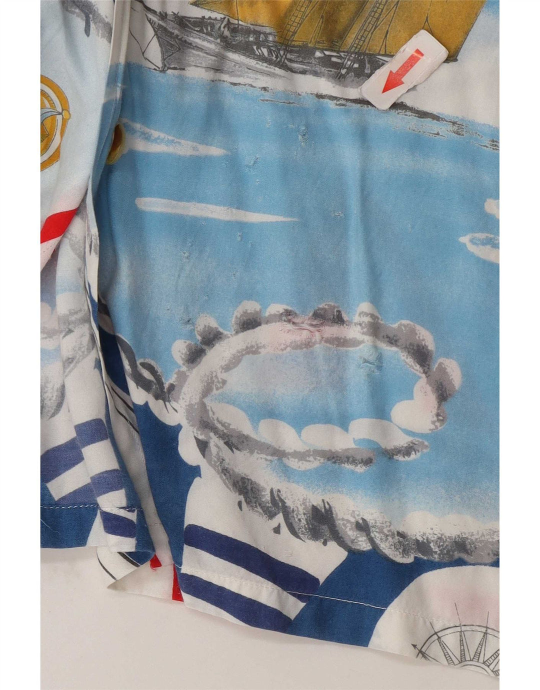 Camicia grafica vintage da uomo grande blu