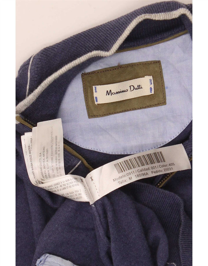 Maglione cardigan da uomo Massimo Dutti in cotone blu navy medio