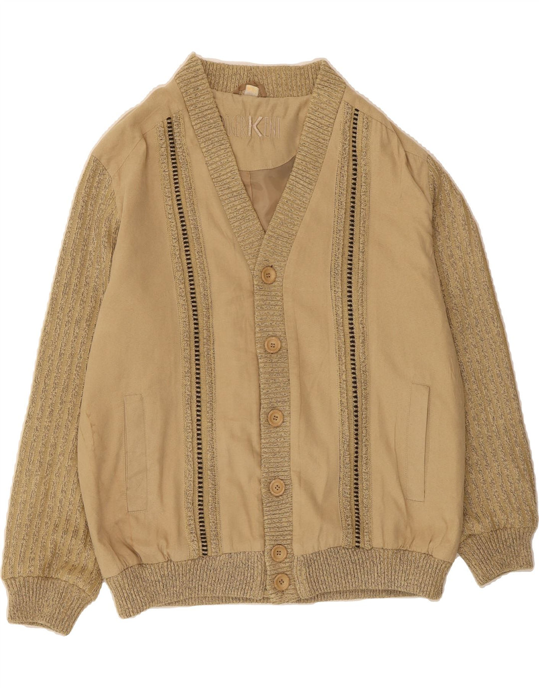 ROGER KENT Mens Cardigan Sweater XL Beige Polyacrylic Vintage Roger Kent and Second-Hand Roger Kent from Messina Hembry 