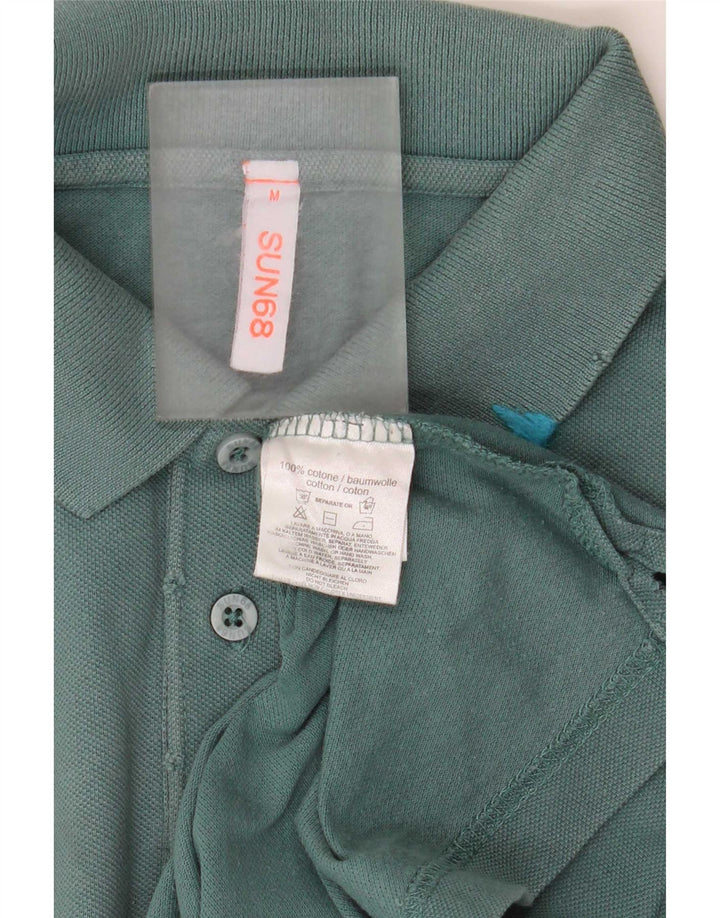 Polo da uomo Sun68 in cotone verde medio