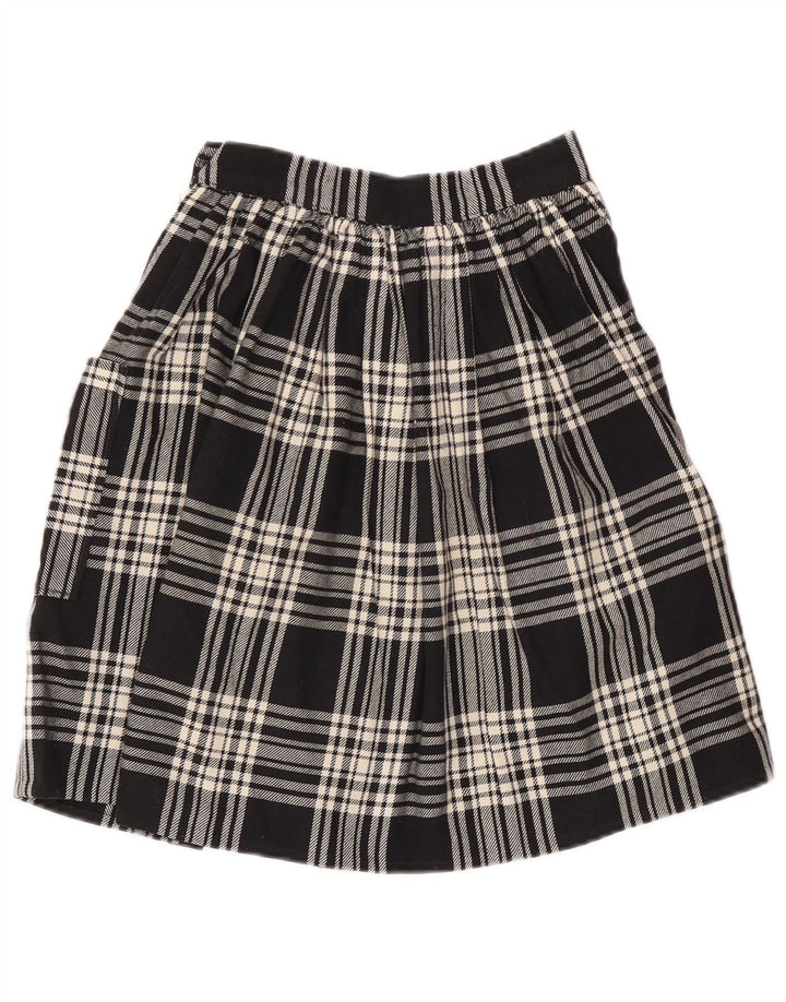Gonna a trapezio da donna vintage W24 XS a quadri neri