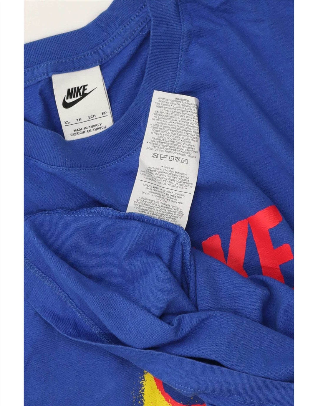 T-shirt grafica da uomo Nike Top XS in cotone blu