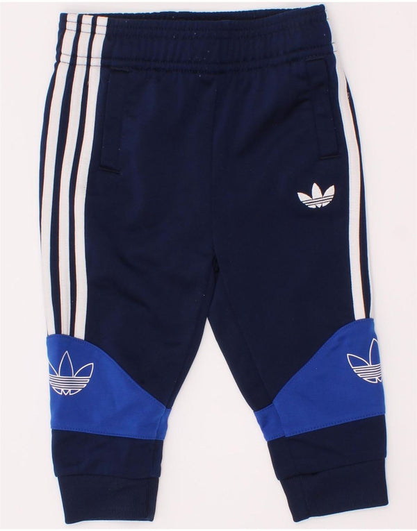 Pantaloni da tuta con grafica Adidas da bambino 9-12 mesi blu navy