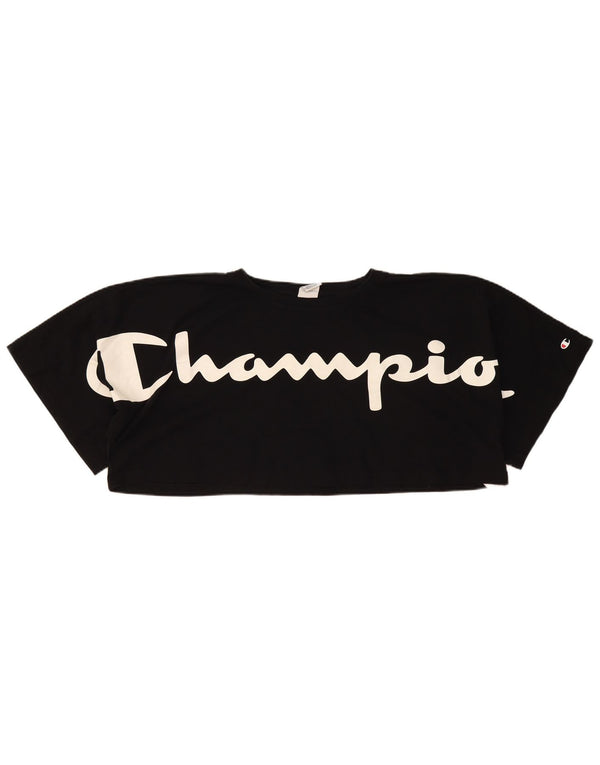 T-shirt grafica oversize corta da donna Champion Top UK 14 Medium Nero
